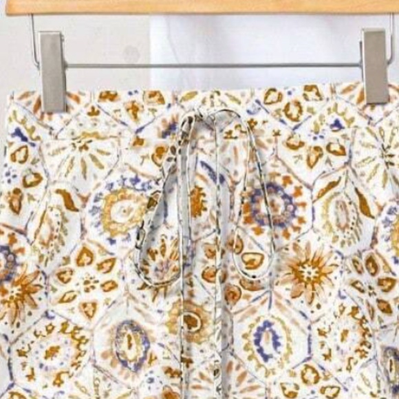 Boho Floral Print Stretchy Waist Ruffle Hem Maxi Skirt - Picture 2 of 8